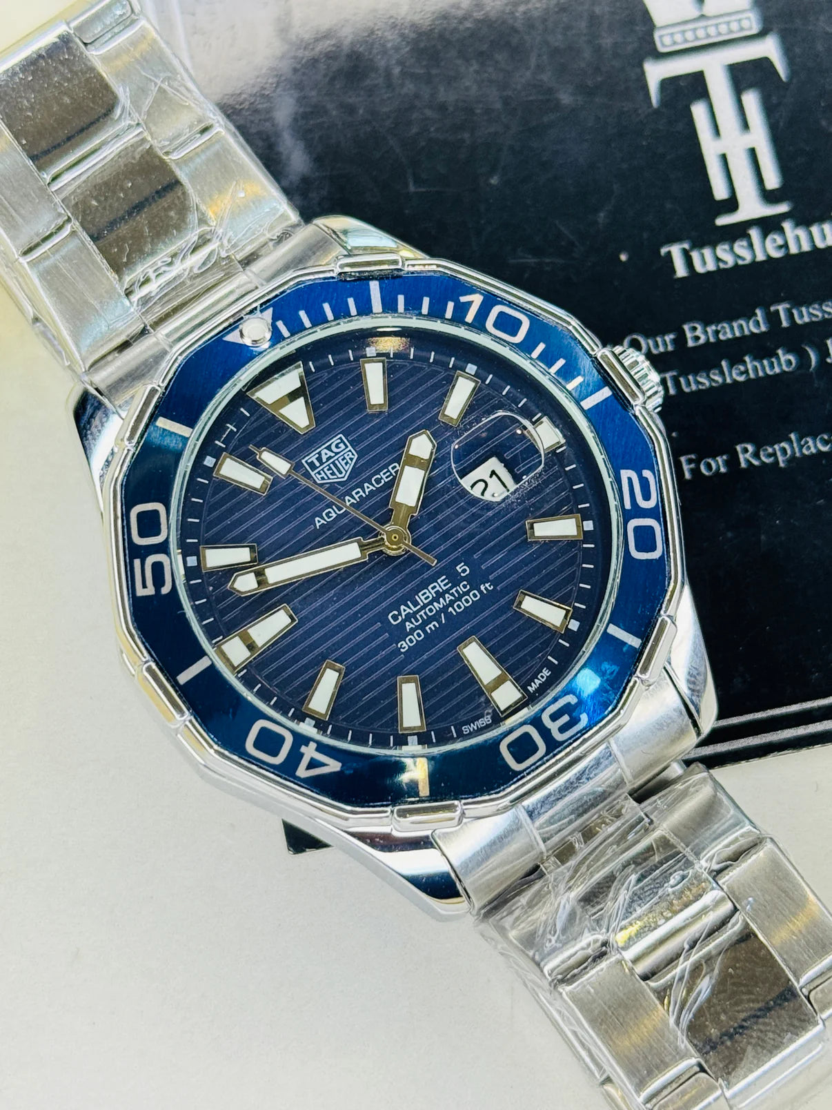 Tag Heur Aquaracer Silver Blue Quartz Watch