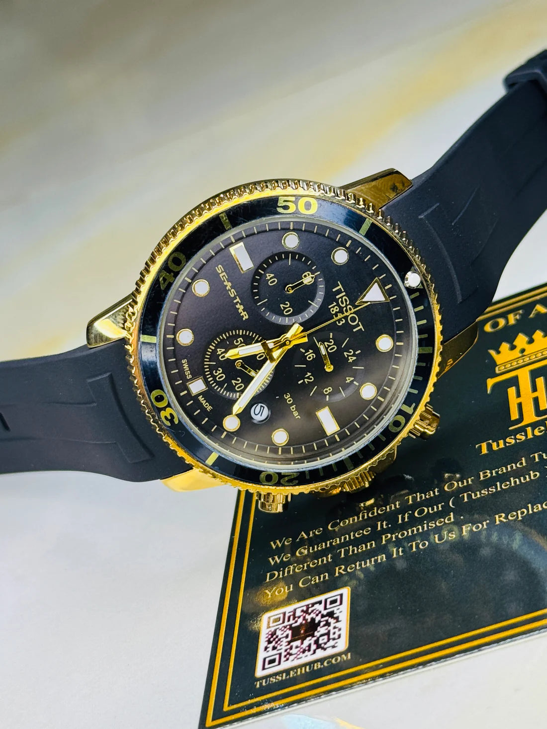 Black Gold Black Tissot Sea Star Chronograph Watch