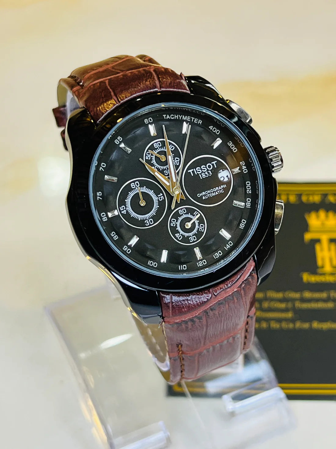 Brown Black Dial Case Tissot 1853Special Edition Chronograph Watch