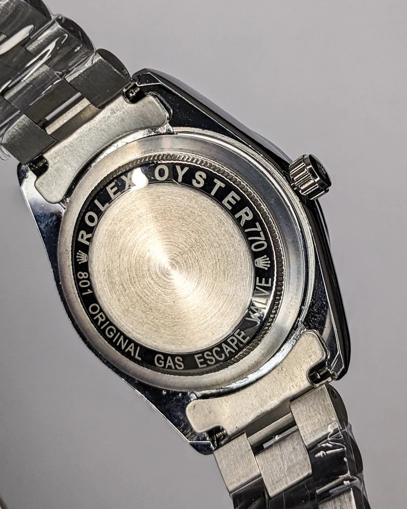 RLX Oyester Perpetual Date Adjust In Black Textured Dial