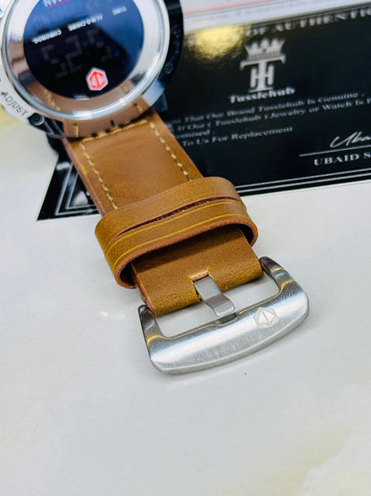 Kademan Brown Silver Digital Watch