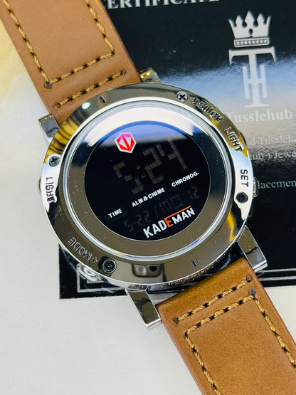 Kademan Brown Silver Digital Watch