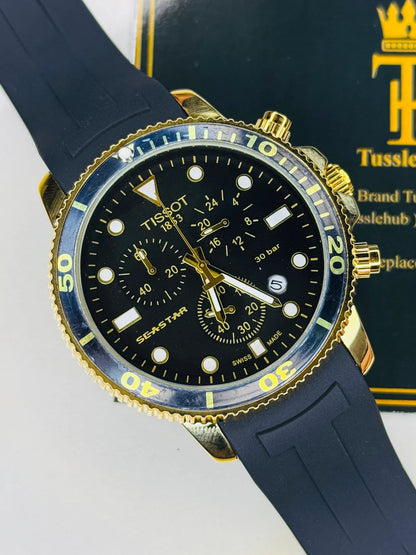 Black Gold Black Tissot Sea Star Chronograph Watch