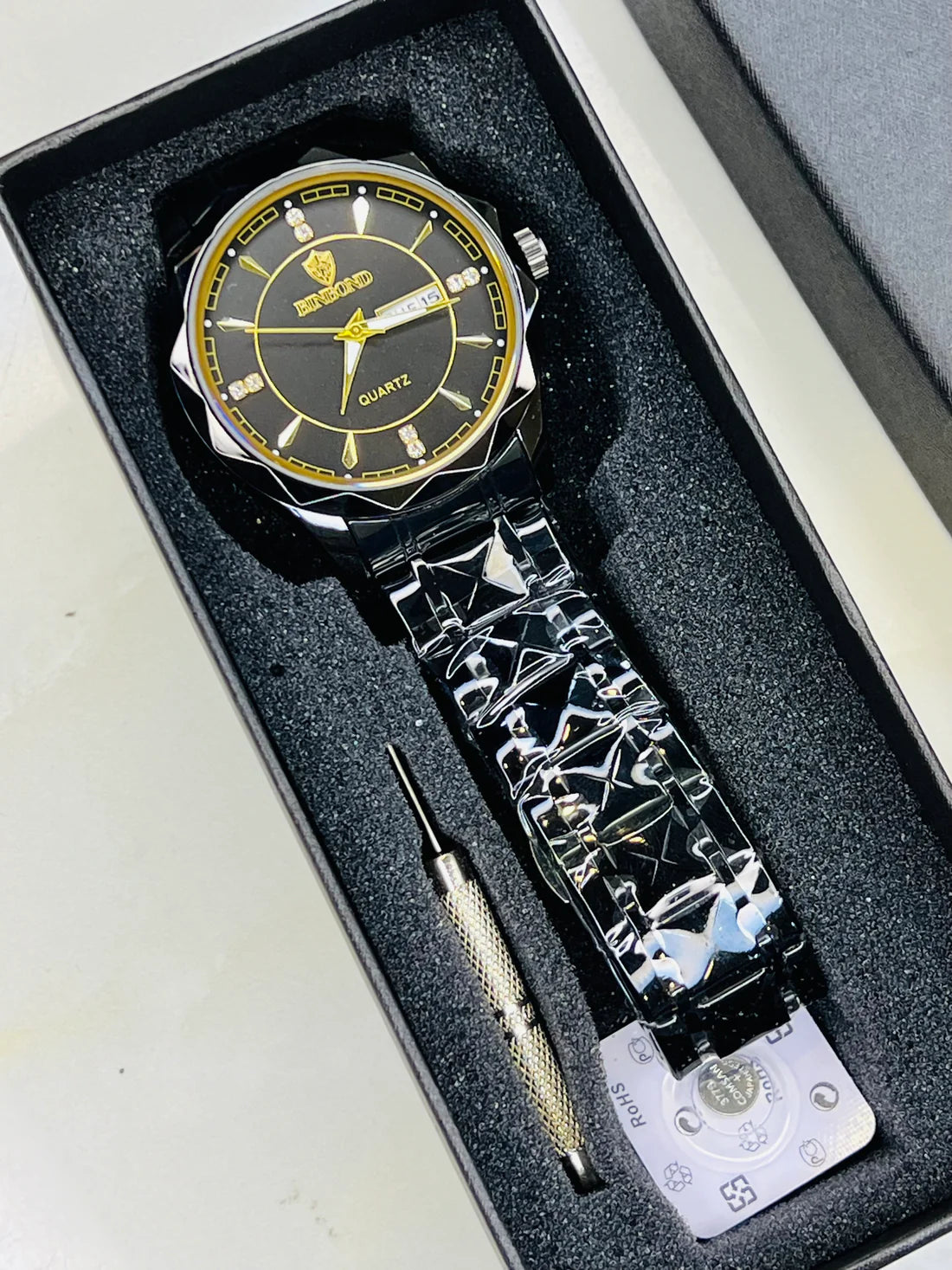 Black Binbond Prism Dial Watch