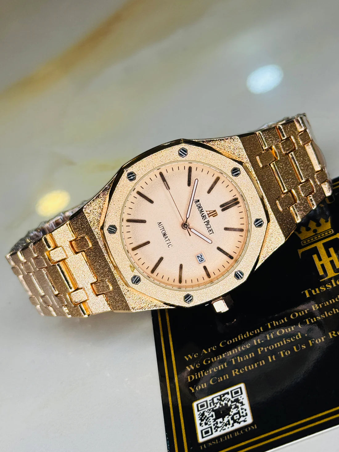 Frosted Rose Gold AP Watch