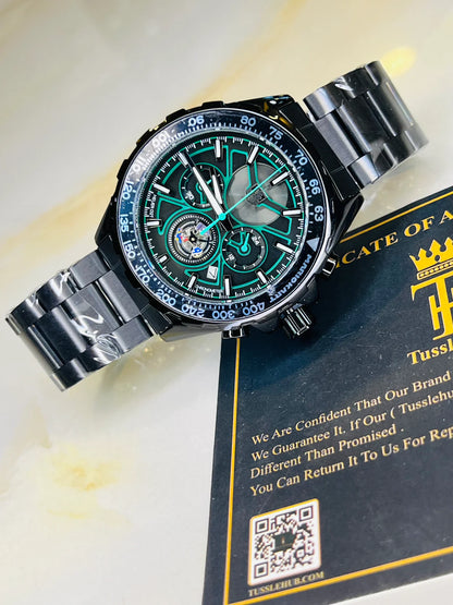 Tag Heur Black Green Chronograph Watch