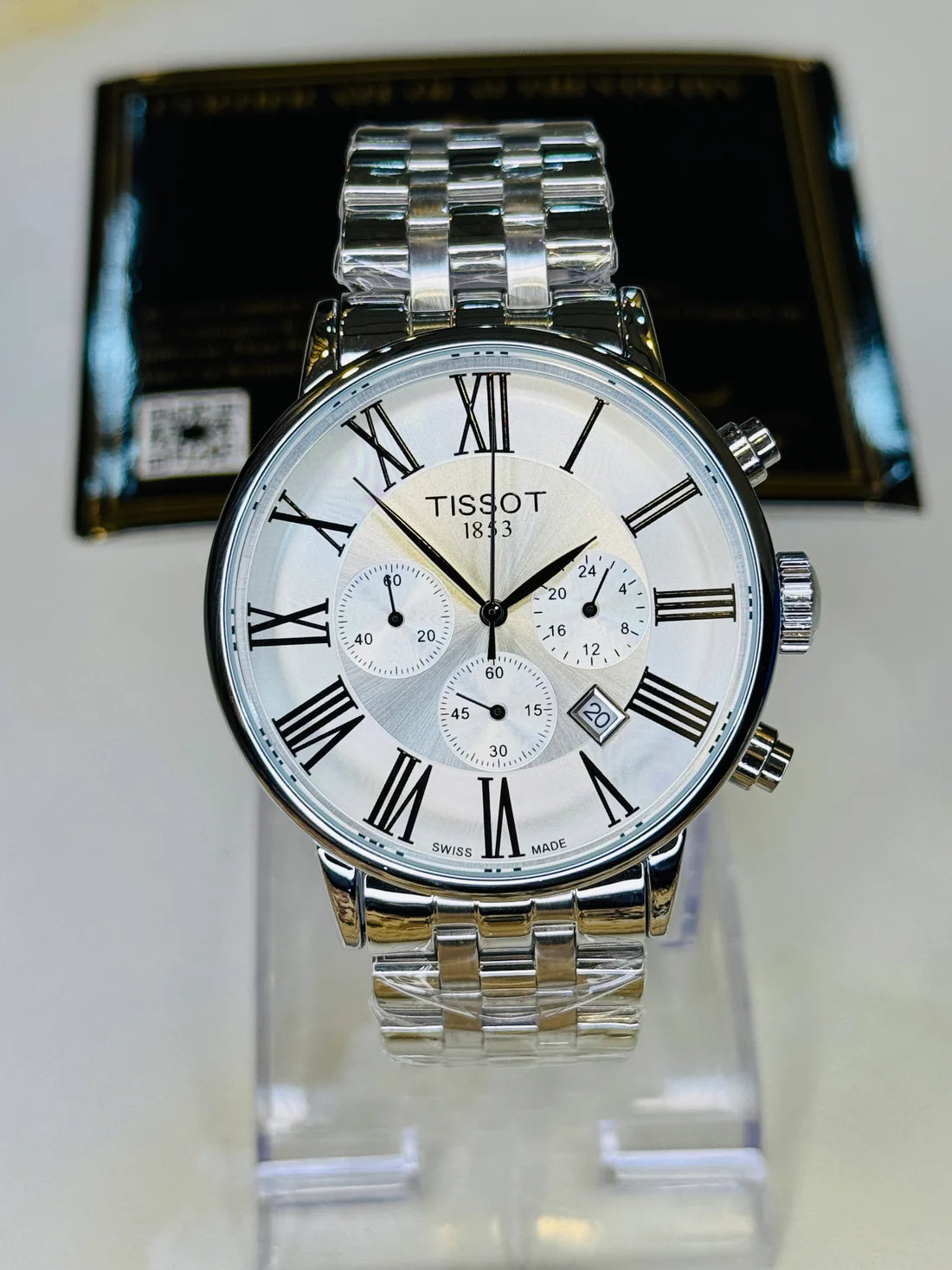 Roman Silver Chain Chronograph Dial Tissot Watch
