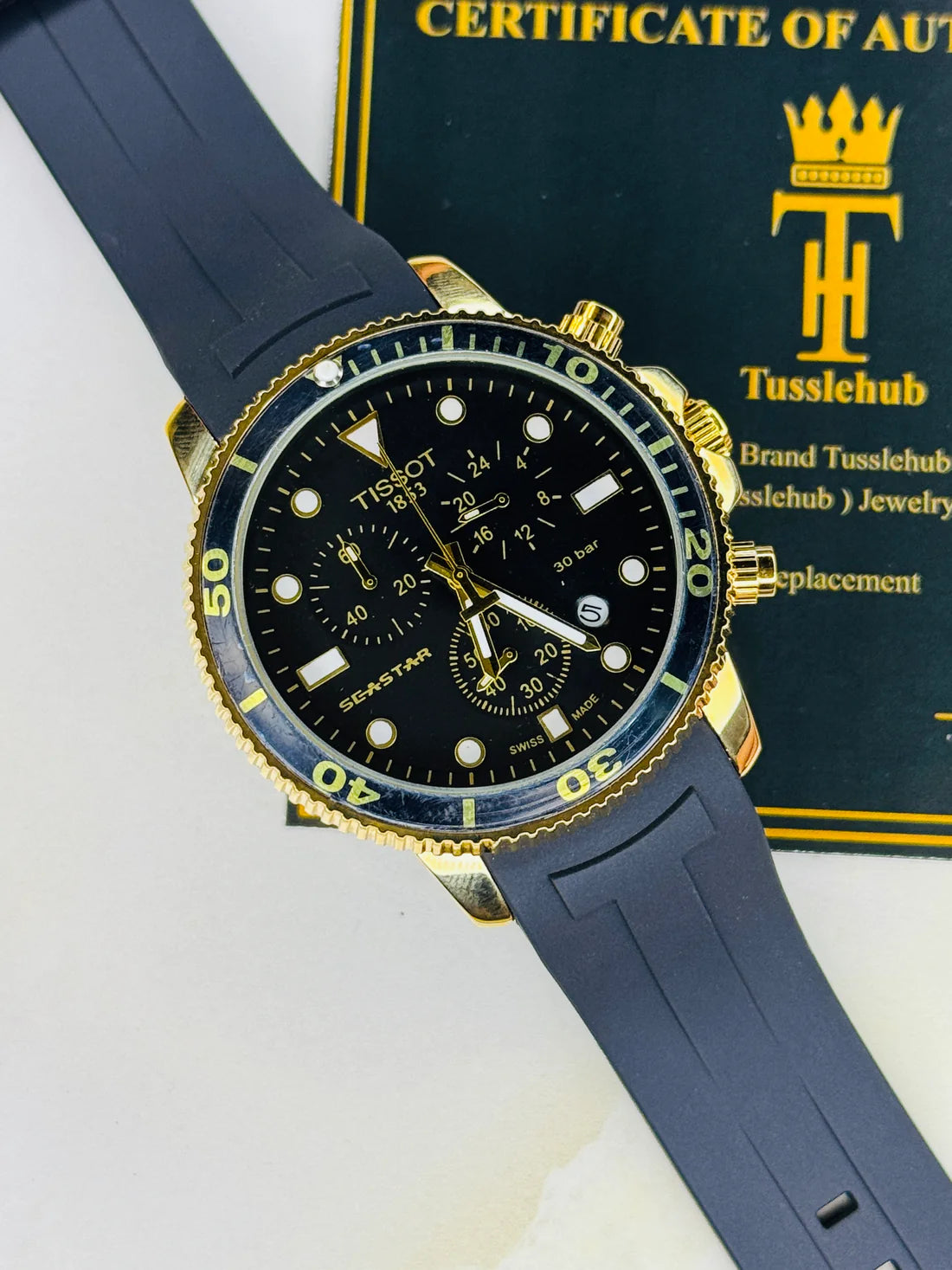 Black Gold Black Tissot Sea Star Chronograph Watch