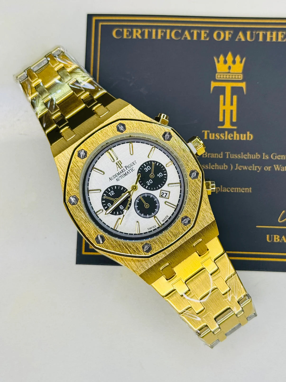 Gold White AP Watch