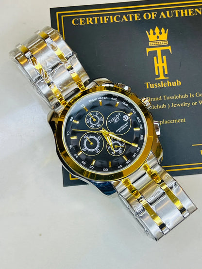 Two Tone Black 1853 Chain Strap Chronograph Watch
