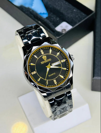 Two Tone Binbond Silver Prism Dial Watch