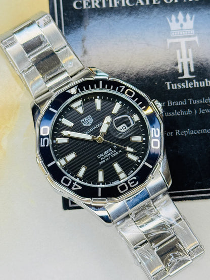 Tag Heur Aquaracer Silver Black Quartz Watch