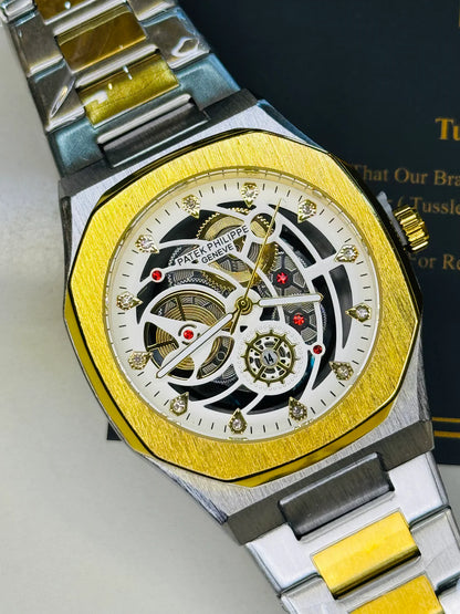 Two Tone Skeleton Chain Strap PP watch