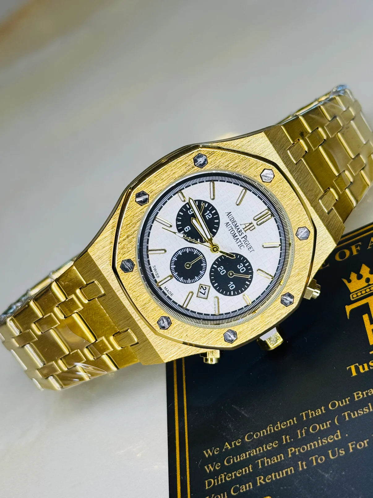 Gold White AP Watch