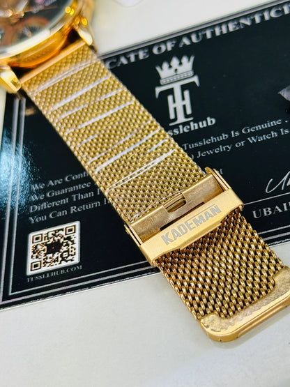 Kademan Rose Gold Mesh Chronograph Premium Watch