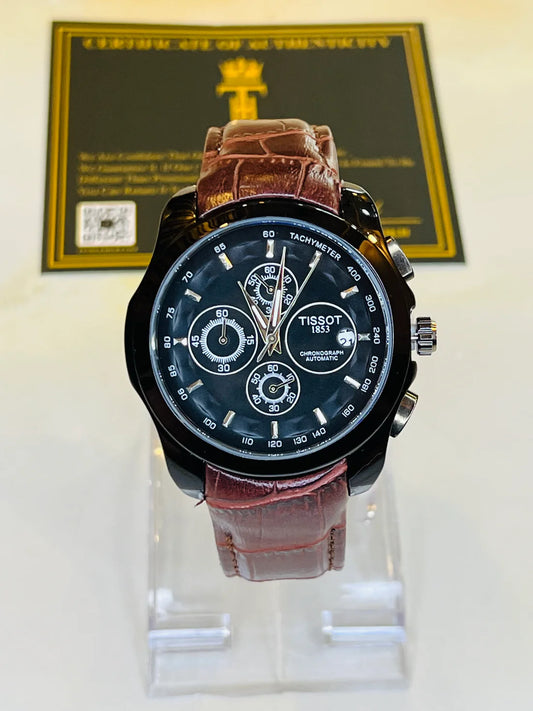 Brown Black Dial Case Tissot 1853Special Edition Chronograph Watch