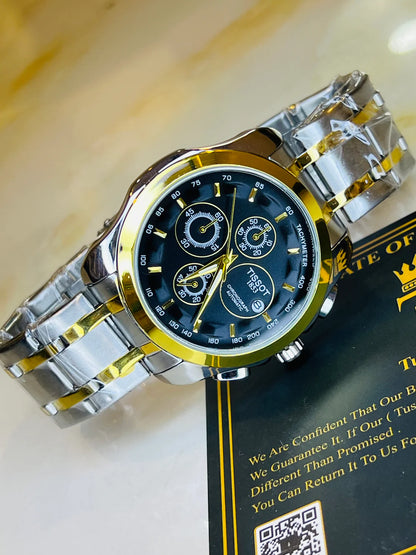 Two Tone Black 1853 Chain Strap Chronograph Watch