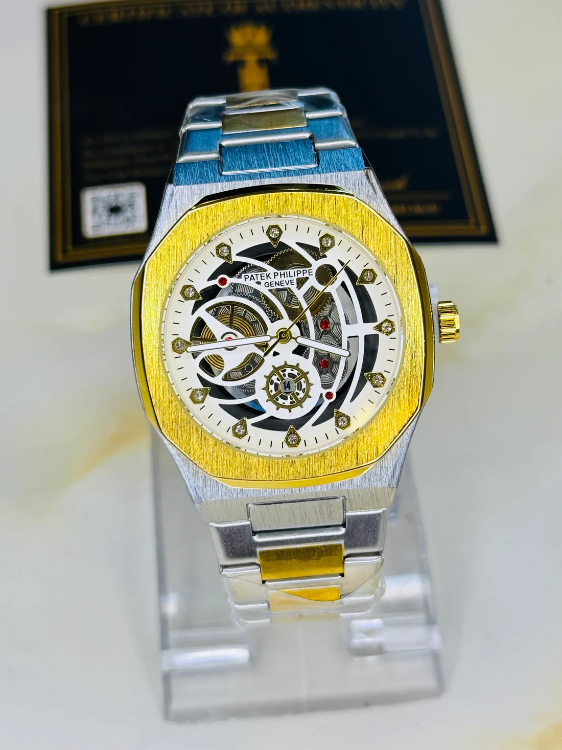 Two Tone Skeleton Chain Strap PP watch