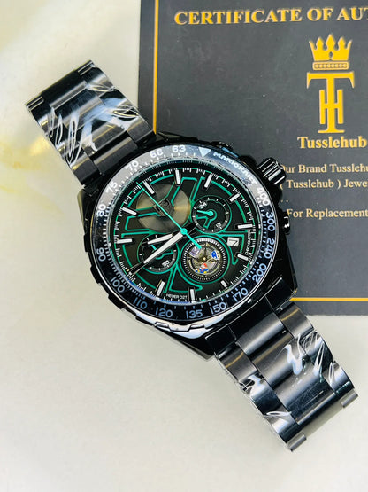 Tag Heur Black Green Chronograph Watch