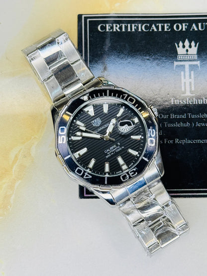 Tag Heur Aquaracer Silver Black Quartz Watch