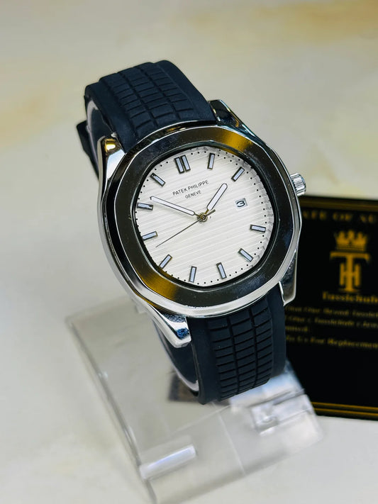 Black Silver White Aquanaut Watch
