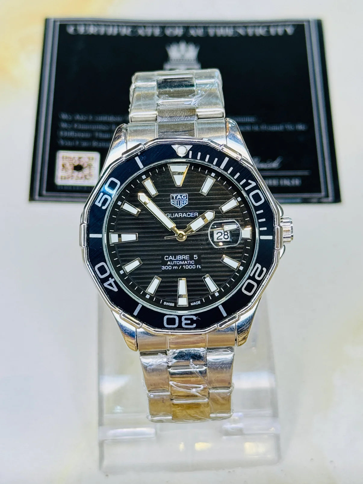 Tag Heur Aquaracer Silver Black Quartz Watch