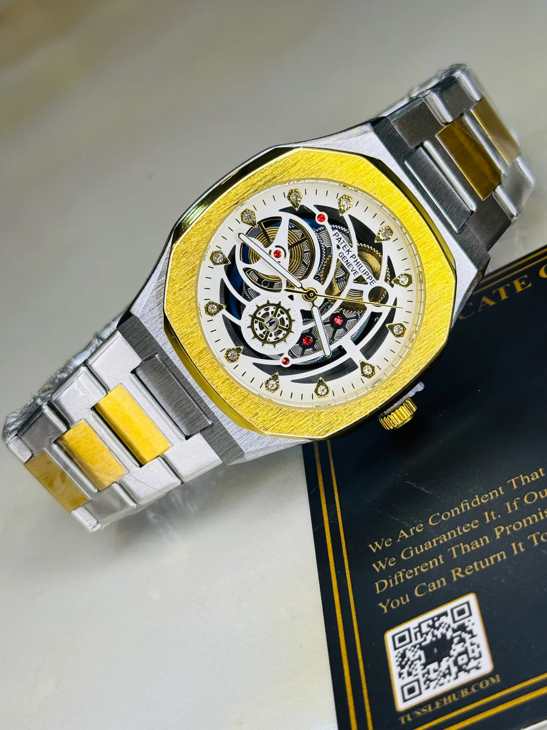 Two Tone Skeleton Chain Strap PP watch
