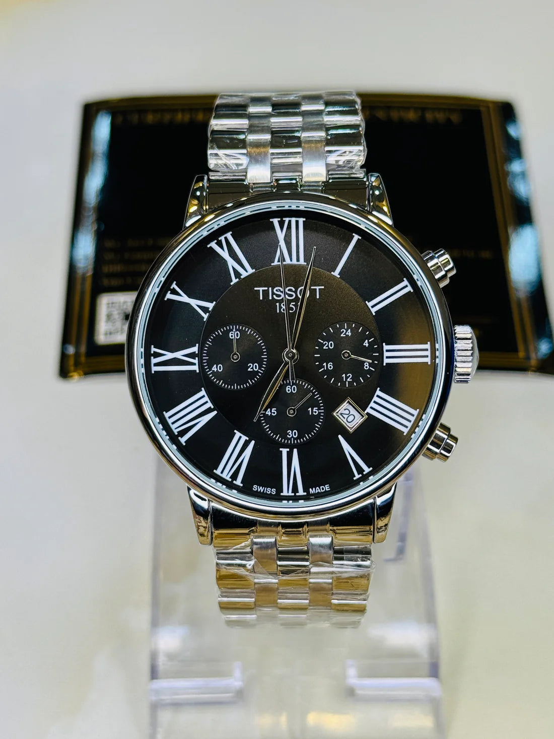Roman Silver Chain Chronograph Dial Tissot Watch