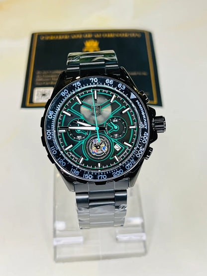 Tag Heur Black Green Chronograph Watch