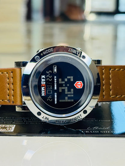 Kademan Brown Silver Digital Watch