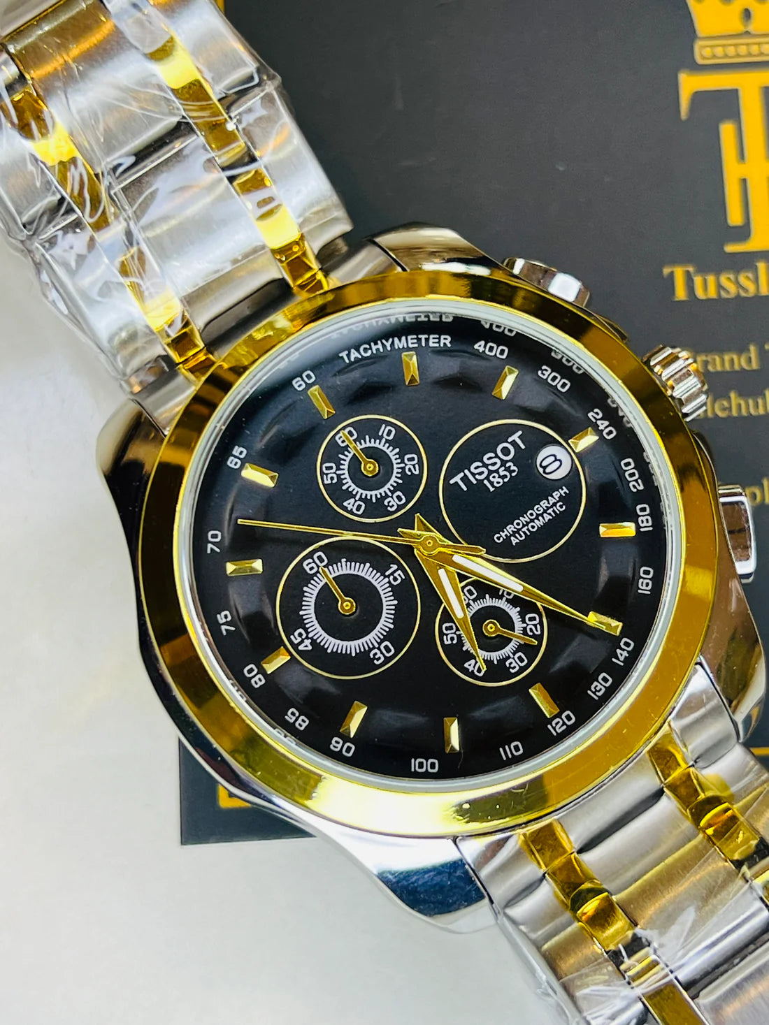 Two Tone Black 1853 Chain Strap Chronograph Watch