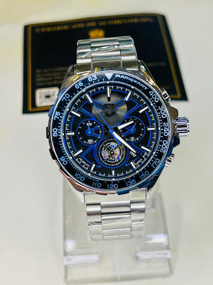 Tag Heur Silver Blue Chronograph Watch