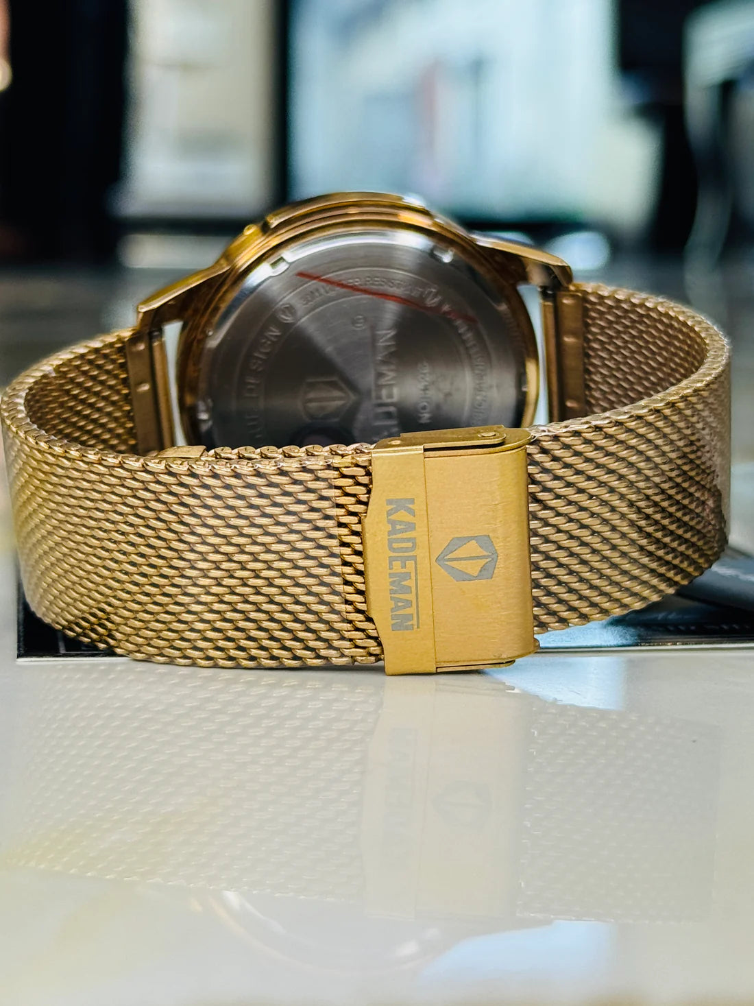 Kademan Rose Gold Mesh Chronograph Premium Watch