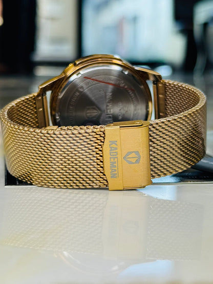 Kademan Rose Gold Mesh Chronograph Premium Watch