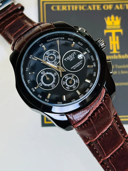 Brown Black Dial Case Tissot 1853Special Edition Chronograph Watch