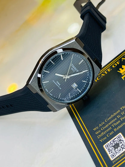 All Black PRX Silicon Strap Watch