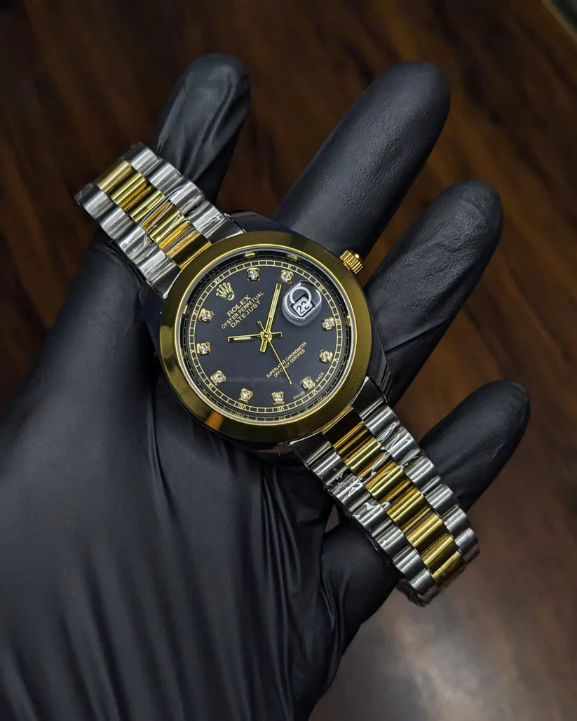 RLX Two Tone Stainless Steel Watch - Black Dial
