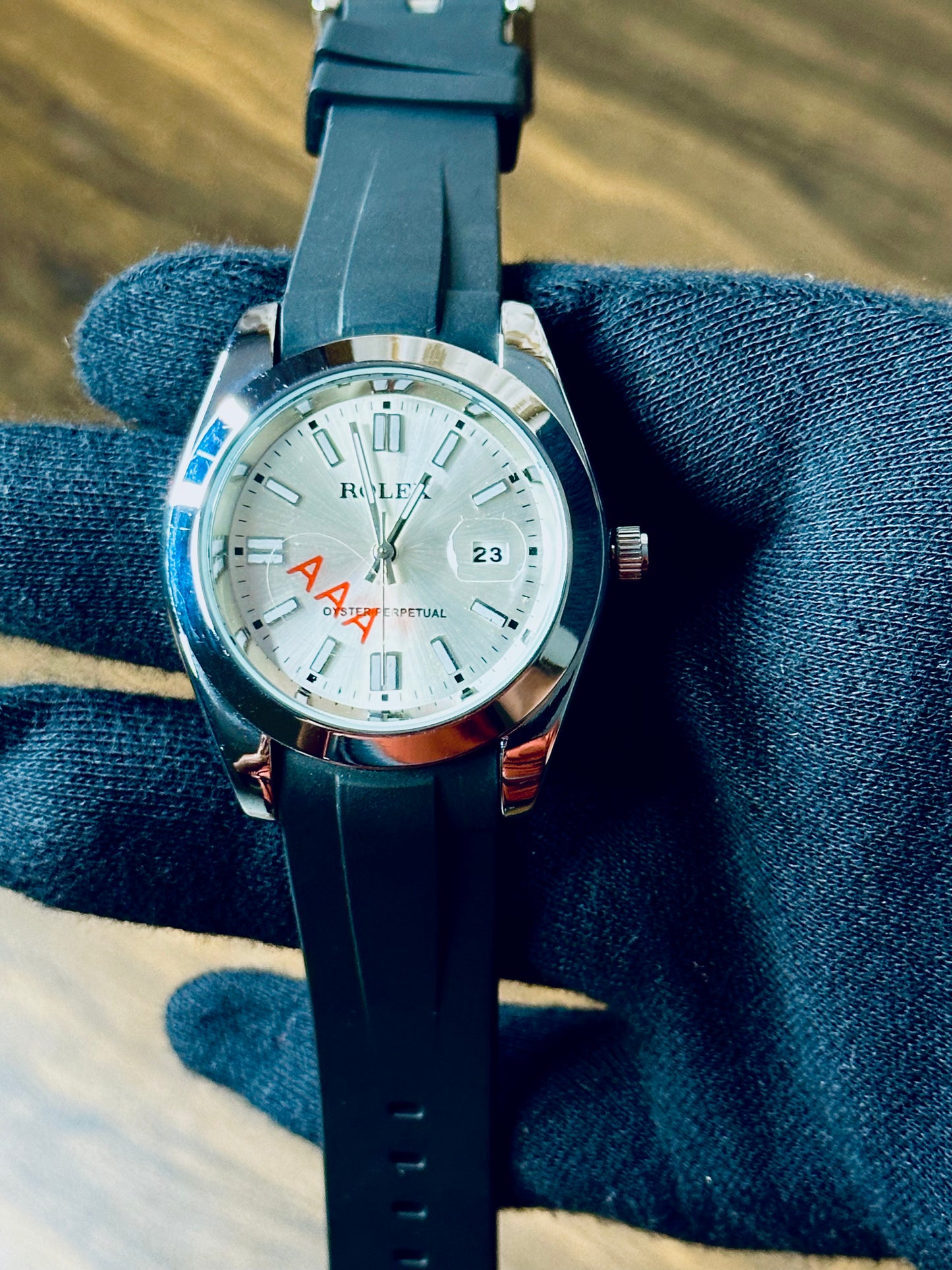 RLX Date Working Silicon Strap Watch