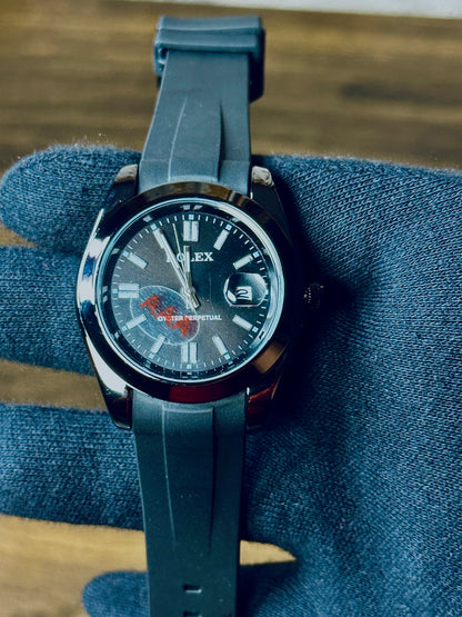 RLX Date Working Silicon Strap Watch