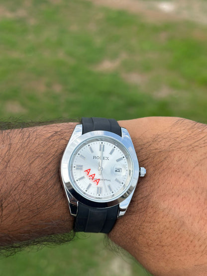 RLX Date Working Silicon Strap Watch