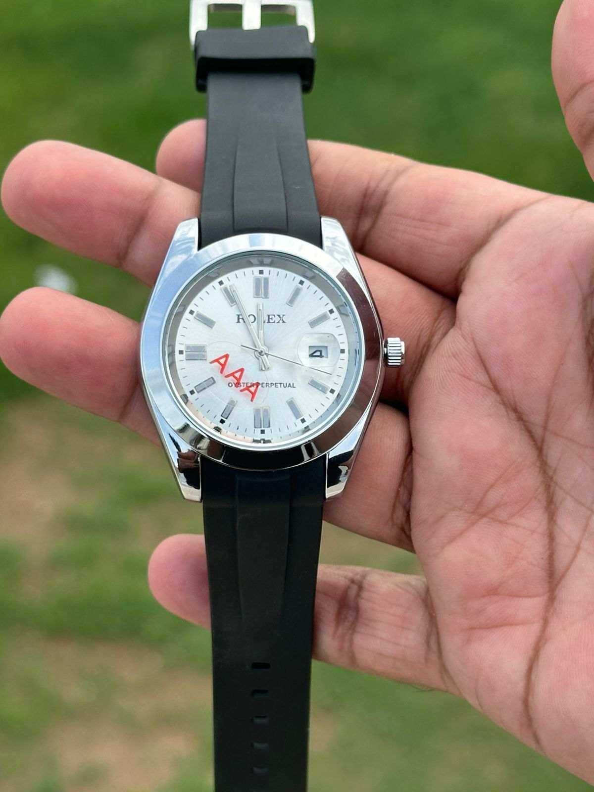 RLX Date Working Silicon Strap Watch