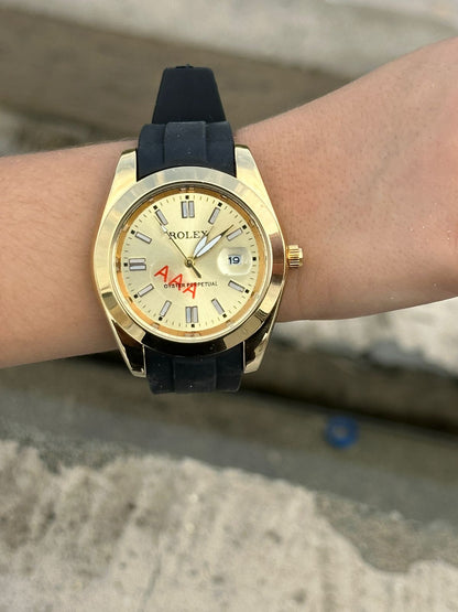 RLX Date Working Silicon Strap Watch