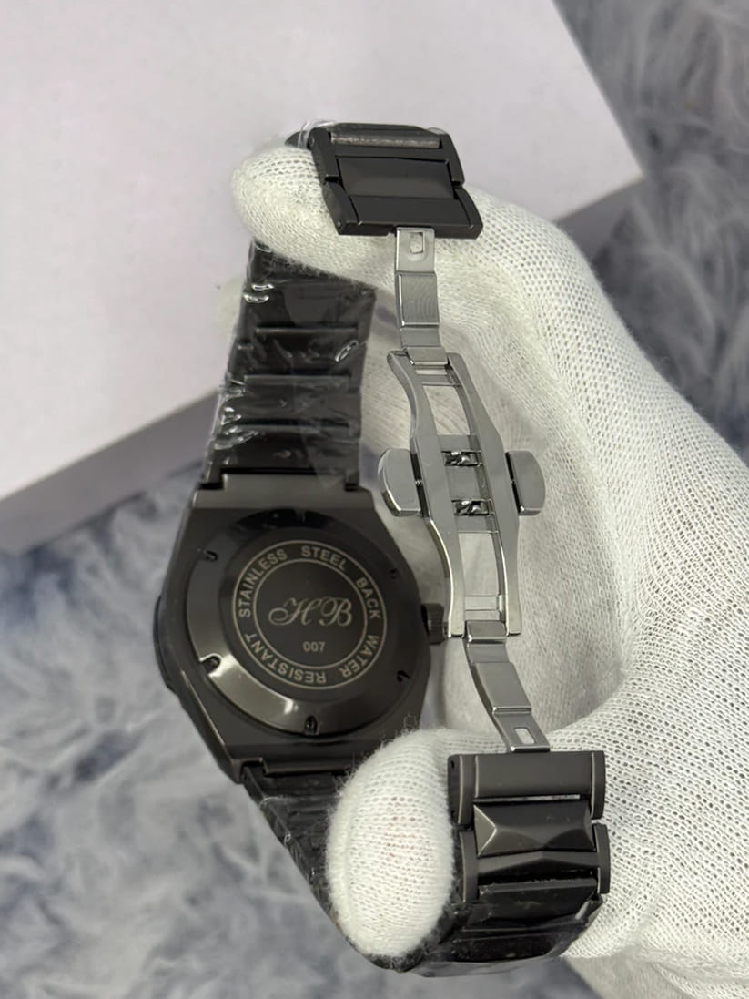 HB Diamond Cut Skeleton Watch