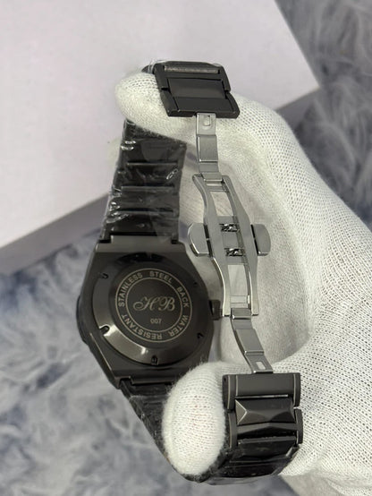 HB Diamond Cut Skeleton Watch