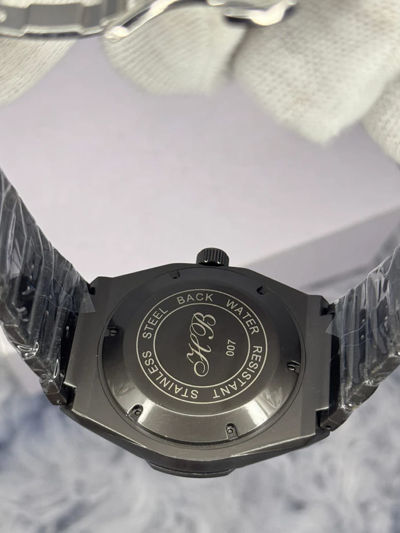 HB Diamond Cut Skeleton Watch